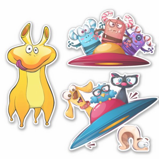 Ruimtemonsters Sticker (Voorkant)