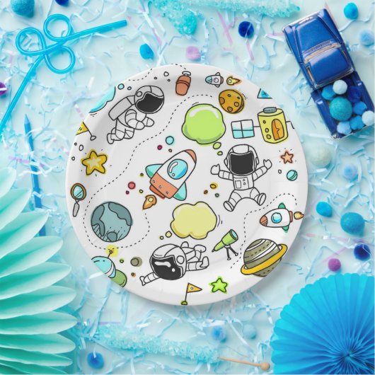 Ruimteontwerp Douanedocument Borden 9" Papieren Bordje (Feest)