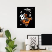 Ruimtepanda Beer Astronaut Galaxy Cosmic Animal Poster (Thuiskantoor)