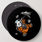 Ruimtepanda Beer Astronaut Galaxy Cosmic Animal Ronde Button 6,0 Cm (Voorkant /achterkant)