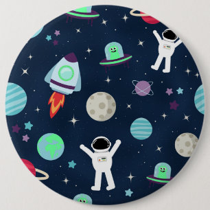 Ruimtepatroon illustratie ronde button 6,0 cm