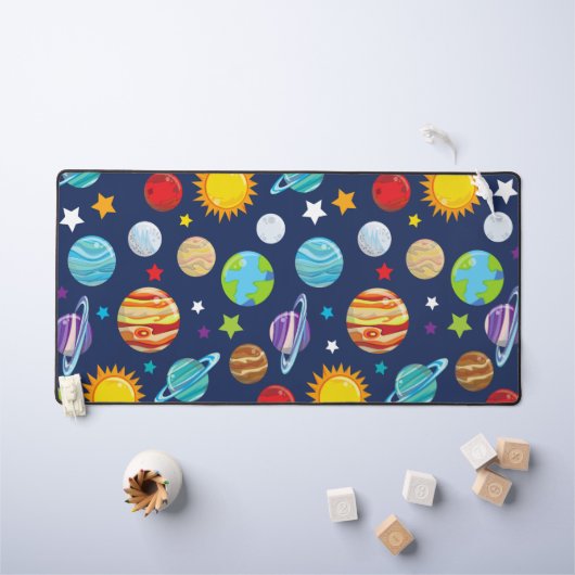 Ruimtepatroon, planeten, sterren, kosmos, melkweg bureaumat (Kindertafel)