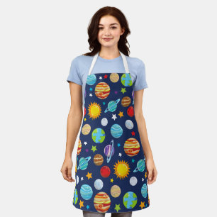 Ruimtepatroon, planeten, sterren, kosmos, melkweg schort