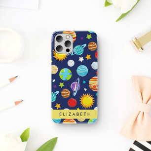 Ruimtepatroon, Planeten, Sterren, Kosmos, Uw Naam iPhone 16 Hoesje