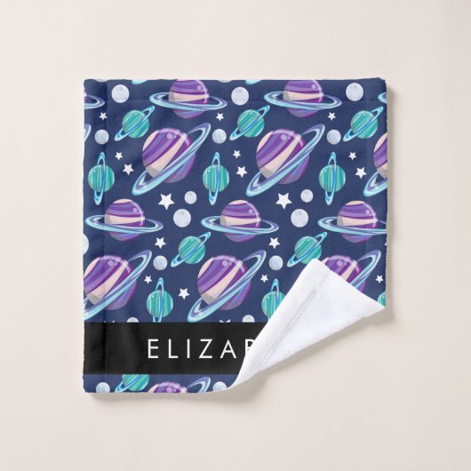 Ruimtepatroon, Planeten, Sterren, Melkweg, Jouw na Bad Handdoek (Wasdoekje)