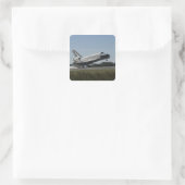 RuimtependelAtlantis raakt 2 Vierkante Sticker (Tas)