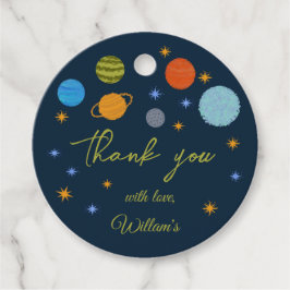 Ruimteplaneten Galaxy Stars Boy Baby shower Gift Bedankjes Labels
