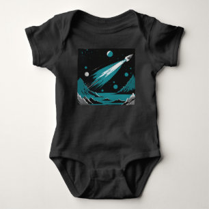 Ruimteraket - Grijs & Blauw Baby Bodyoverall Romper