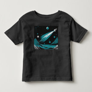Ruimteraket – Grijs & Blauw T-Shirt voor Peuters