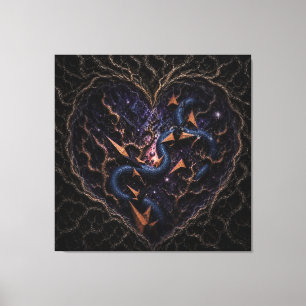 Ruimterig Bos Hart Canvas Afdruk