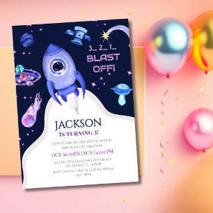 Ruimterockets verjaardagsfeest voor jongens 3e ver kaart