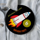 Ruimteschakel naar de maan kinderdag ronde button 6,0 cm (In situ)