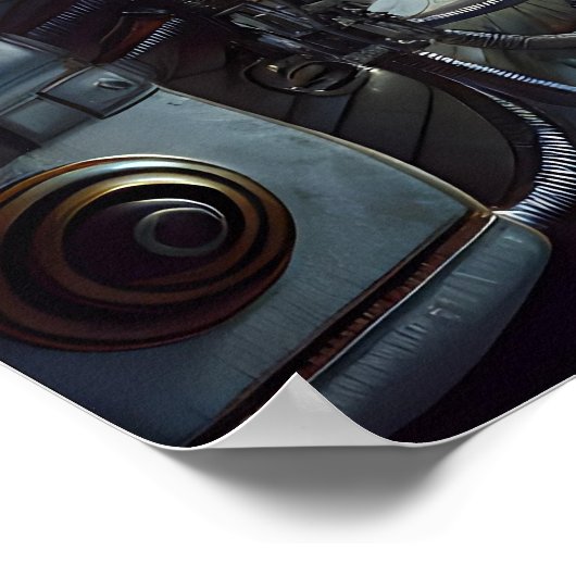 Ruimteschepen en een astronaut in de ruimte poster (Hoek)