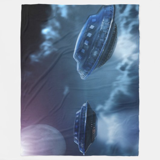 RUIMTESCHEPEN FLEECE DEKEN (Voorkant)