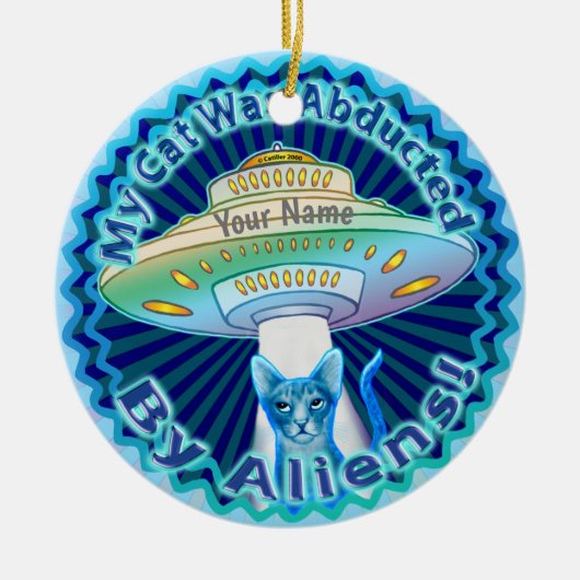 Ruimteschip Alien Kat Ontvoering ornament (Voorkant)