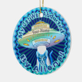 Ruimteschip Alien Kat Ontvoering ornament (Links)