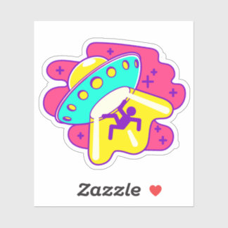 Ruimteschip Alien UFO Ontvoering - Vinyl Sticker