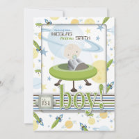 Ruimteschip Astronaut Baby Shower-uitnodigingen