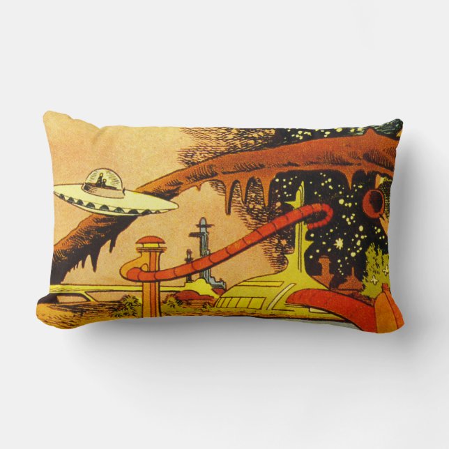  ruimteschip Lumbar Pillow  Kussen (Voorkant)