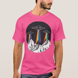 Ruimteschip Rainbow Mountains Aliens T-shirt
