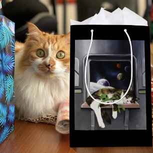Ruimteschip Tabby Kat Groene Alien Knuffel Sci-Fi Medium Cadeauzakje