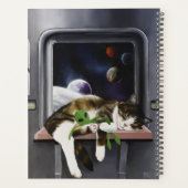Ruimteschip Tabby Kat Groene Alien Knuffel Sci-Fi Planner (Achterkant)