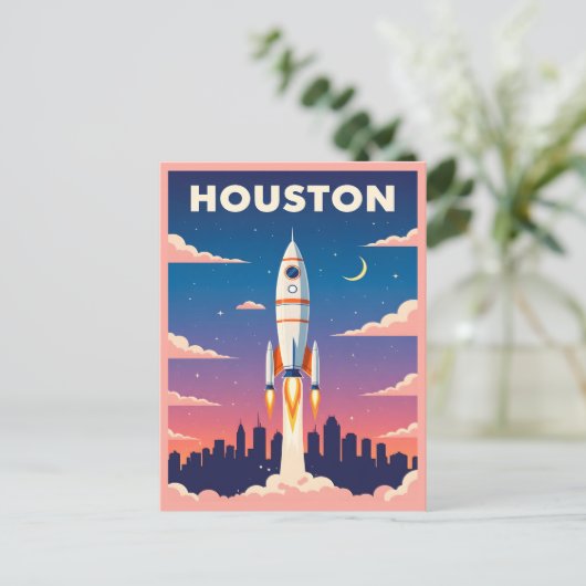  ruimtestad Houston Briefkaart (Staand voorkant)