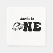 Ruimtethema 1e verjaardag Aangepaste uFO Servet (Voorkant)