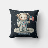 Ruimtethema Teddy Bear Pillow Gepersonaliseerde Ba Kussen (Voorkant)