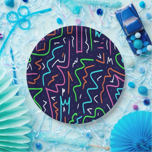 Ruimtetijdperk, Abstracte afdrukken Papieren Bordje (Feest)