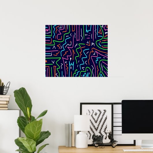 Ruimtetijdperk, Abstracte afdrukken Poster (Thuiskantoor)