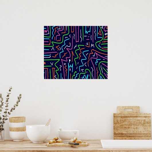 Ruimtetijdperk, Abstracte afdrukken Poster (Keuken)