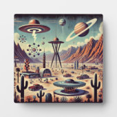 Ruimtetijdperk Alien Desert Invasion Fantasy Art Fotoplaat (Voorkant)