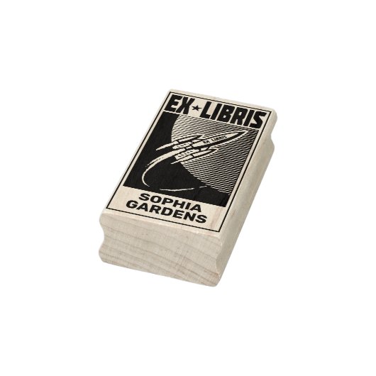 Ruimtetijdperk Ex libris Rubberstempel (Stempel)