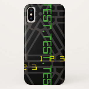 Ruimtetijdperk: futuristisch testpatroonontwerp iPhone x hoesje