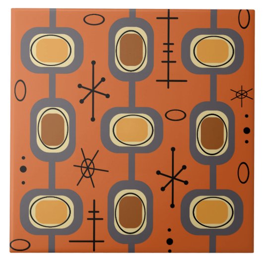 Ruimtetijdperk Geometrische kunst verbrand Sinaasa Tegeltje (Voorkant)