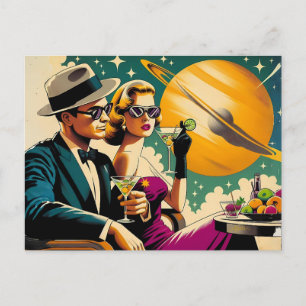 Ruimtetijdperk Las Vegas Martini Gangster Feest Briefkaart