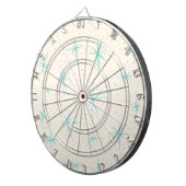 Ruimtetijdperk Turquoise Starbursts Dart Board Dartbord (Voorkant Rechts)