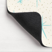Ruimtetijdperk Turquoise Starbursts Mousepad Muismat (Hoek)