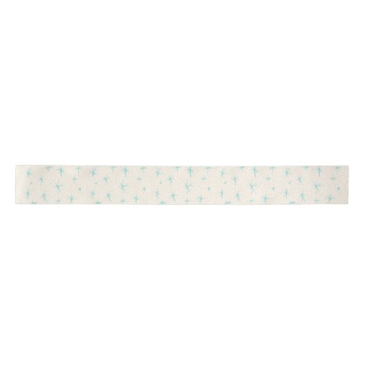 Ruimtetijdperk Turquoise Starbursts Ribbon Lint (Voorkant)