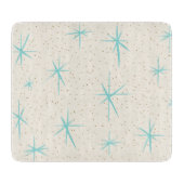 Ruimtetijdperk Turquoise Starbursts snijbord Snijplank (Voorkant)