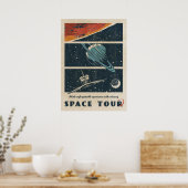 Ruimtetour —  retro space poster (Keuken)