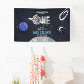 Ruimtevaarder 1e verjaardag in de buitenruimte spandoek (Insitu)