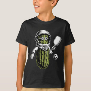 Ruimtevaarder augurk die pickleball speelt augurk t-shirt