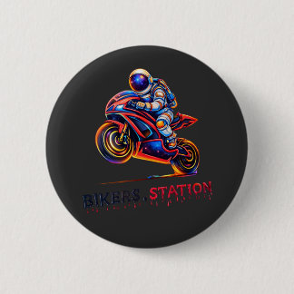 Ruimtevaarder Biker Ronde Button 5,7 Cm