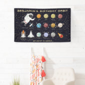 Ruimtevaarder Custom Name Typography Cool Fun Spandoek (Insitu)