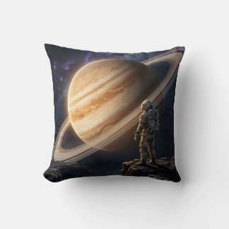 Ruimtevaarder die naar Saturnus staart Kussen