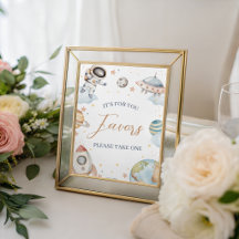 Ruimtevaarder Favors Bedankt Bord 20x25cm