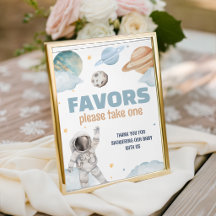 Ruimtevaarder Favors Bedankt Bord 20x25cm