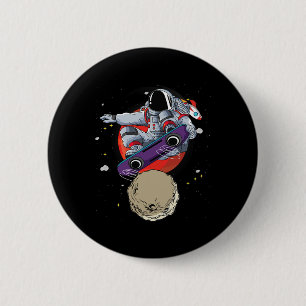 Ruimtevaarder Hoverboard Schaatsrijder Skateboard  Ronde Button 5,7 Cm